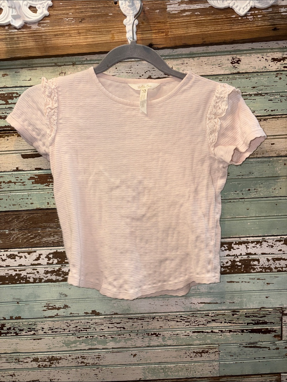 Matilda Jane Pale Blush Ribbed Crew Tee